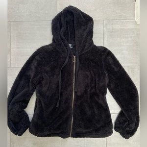 Teddy bear plush jacket with hood & zip front. Sooooo soft. Like a hug 🐻